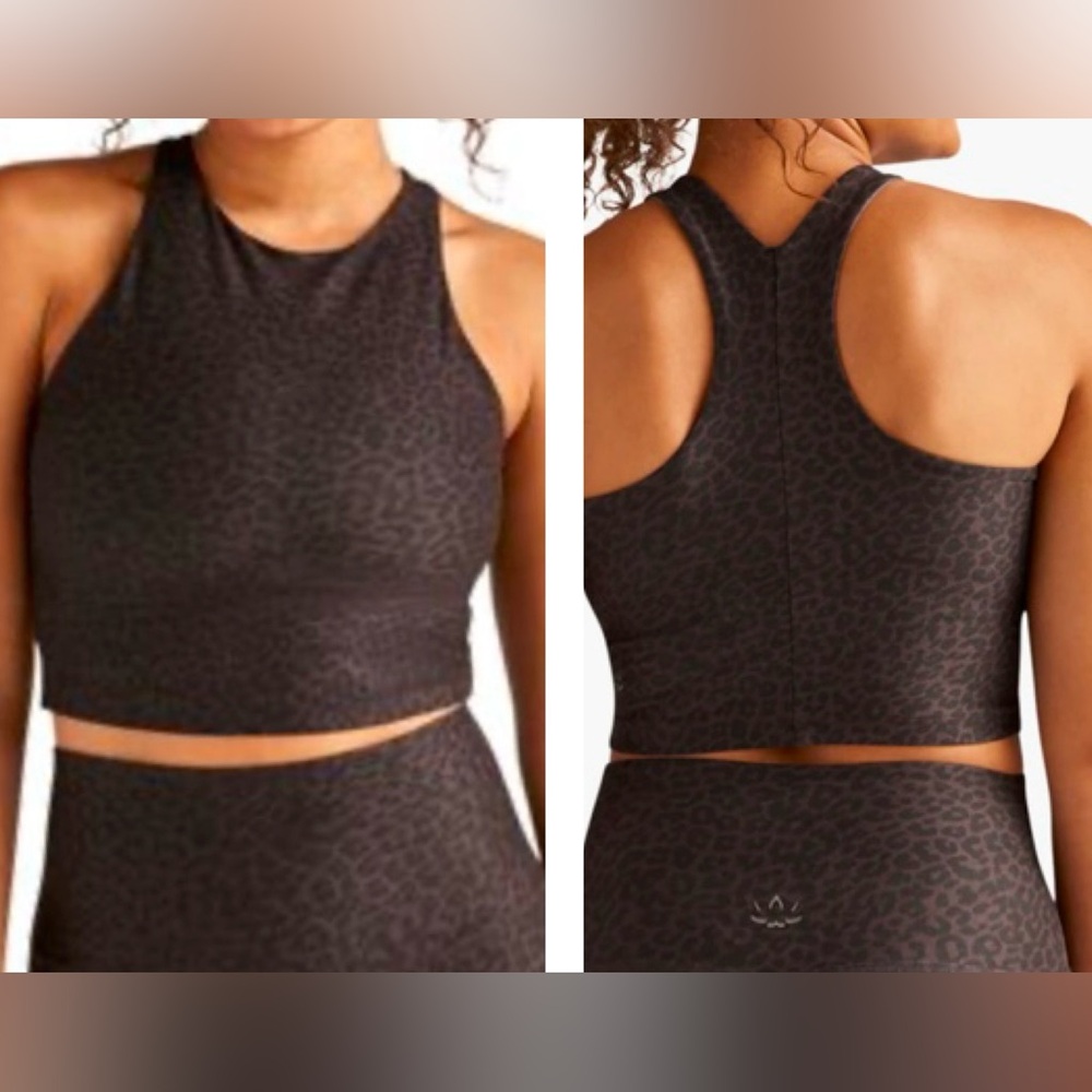 Beyond Yoga Softmark Refocus Crop Tank Charcoal Leopard/Small